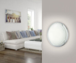 Stylish Wall Flush Ceiling Light With Chrome Shade And Clear Glass - thumbnail 3