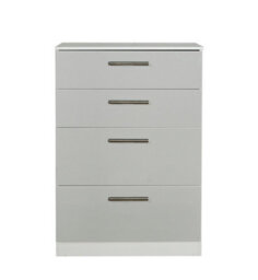 Trent 4 Drawer Deep Chest Of Drawers In Grey & White (Ready Assembled) - thumbnail 2