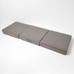 Homescapes Grey Quilted Cotton 3 Seater Orthopaedic Booster Cushion Cover - thumbnail 4