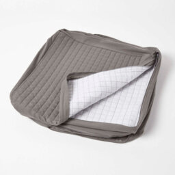 Homescapes Grey Quilted Cotton 3 Seater Orthopaedic Booster Cushion Cover - thumbnail 3
