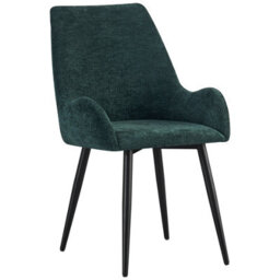 Mof Modern Upholstered Dining Chairs With Armrests Set Of 2 Fabric Accent Chairs With Black Metal Legs Green X2 - thumbnail 5