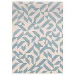 Blue Abstract Funky Modern Easy To Clean Geometric Rug For Diningroom-160Cm X 230Cm - thumbnail 1