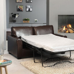 Lauderdale Bonded Leather 3 Seat Sofa With Pull Out Sofa Bed - Brown - thumbnail 3