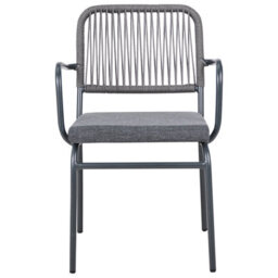 Beliani Set Of 8 Garden Chairs With Cushions Taceno Metal Grey - thumbnail 5
