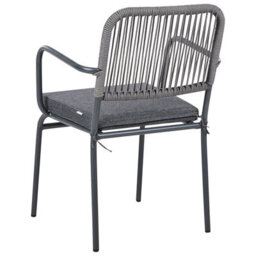 Beliani Set Of 8 Garden Chairs With Cushions Taceno Metal Grey - thumbnail 6