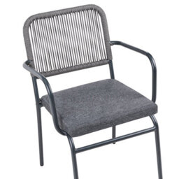 Beliani Set Of 8 Garden Chairs With Cushions Taceno Metal Grey - thumbnail 8