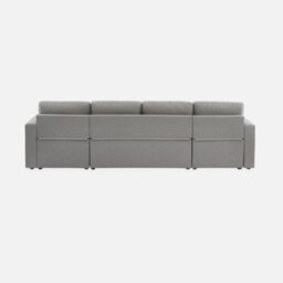 Sweeek - 4-Seater Panoramic Sofa Bed In Fabric Urban Dark Heather Grey 281X142X86 Cm - thumbnail 3