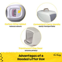 Cat Centre.Direct Cat Centre Jumbo Pink Cat Hooded Set: Litter Tray + Scoop + Tray Mat + Carbon Filter - thumbnail 4