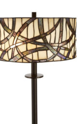 Orsina Decorative Branch Floor Lamp, Tiffany Style Brown Glass Shade With Nature-Inspired Motif, Iron Frame Lighting - thumbnail 2