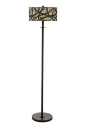 Orsina Decorative Branch Floor Lamp, Tiffany Style Brown Glass Shade With Nature-Inspired Motif, Iron Frame Lighting - thumbnail 3