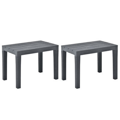 Berkfield Garden Benches 2 Pcs Anthracite Plastic - image 1