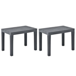 Berkfield Garden Benches 2 Pcs Anthracite Plastic