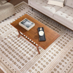 Livabliss Elle Decor Alba-Global Ivory Green Brown Taupe Graphic Living Dining Bedroom Rug 160 X 213 Cm Easy Care, Non Shedding