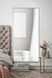 "Mirroroutlet Artus - Silver Aluminium Edged Full Length Wall Leaner Mirror 68"" X 33"" (174Cm X 85Cm)" - thumbnail 2