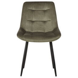 Beliani Set Of 2 Dining Chairs Melrose Velvet Olive Green - thumbnail 5