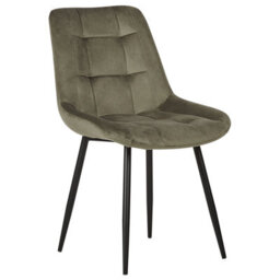 Beliani Set Of 2 Dining Chairs Melrose Velvet Olive Green - thumbnail 4