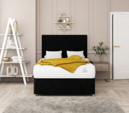 Bed Choices Manhattan Plush Velvet Divan Bed With Mattress, Headboard & 4 Storage Drawers  - Double - thumbnail 2