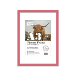 A3 Pink Picture Frame With Mount For A4 (21 X 29.7Cm -8.3 X 11.7In) Poster, Photo, Artwork, Or Print. - thumbnail 1