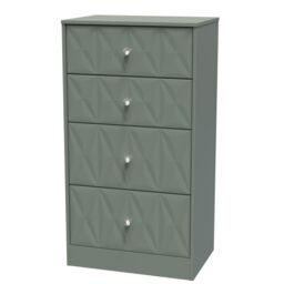 Genoa Ready Assembled Matt Green No Effect 4 Drawer Deep Chest (H)1063mm (W)746mm (D)395mm - thumbnail 2