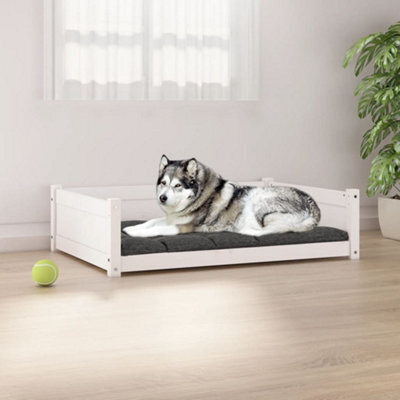 Walplus Dog Bed White 105.5X75.5X28 Cm Solid Pine Wood - image 1