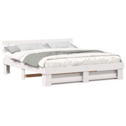 Berkfield Modern With Headboard White 180 X 200 Cm Solid Pine Wood - thumbnail 3