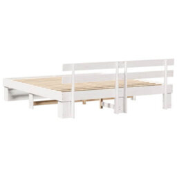 Berkfield Modern With Headboard White 180 X 200 Cm Solid Pine Wood - thumbnail 7