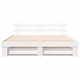 Berkfield Modern With Headboard White 180 X 200 Cm Solid Pine Wood - thumbnail 5
