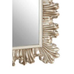 Orsina Champagne Finish Clamshell Design Wall Mirror,symmetrical Pleated Hanging Mirror,perfect Mounted Mirror - thumbnail 4
