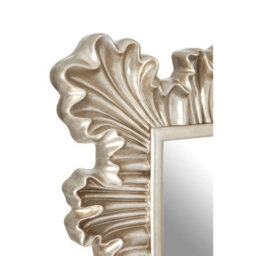 Orsina Champagne Finish Clamshell Design Wall Mirror,symmetrical Pleated Hanging Mirror,perfect Mounted Mirror - thumbnail 3