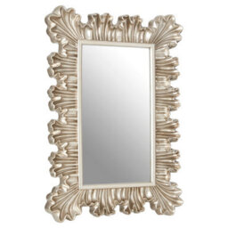 Orsina Champagne Finish Clamshell Design Wall Mirror,symmetrical Pleated Hanging Mirror,perfect Mounted Mirror - thumbnail 2