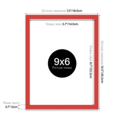 9X6 Red Picture Frame (22.9 X 15.2Cm) Poster, Photo, Artwork, Gallery Wall Or Print - thumbnail 3