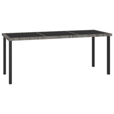 Vidaxl Garden Dining Table Grey 180X70X73 Cm Poly Rattan - image 1