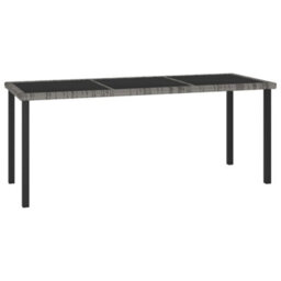 Vidaxl Garden Dining Table Grey 180X70X73 Cm Poly Rattan - thumbnail 1