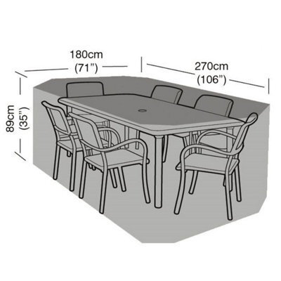 Primrose Rectangular 6 Seater Furniture Set Cover 270Cm X 89Cm - Super Tough - Dark Green - image 1