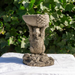 Oakleystone Northern Small Adorable Squirrel And Nut Design Stonecast Bird Bath - thumbnail 8
