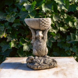 Oakleystone Northern Small Adorable Squirrel And Nut Design Stonecast Bird Bath - thumbnail 9