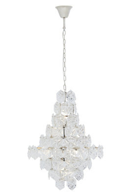 Orsina Classical Silver Leaf Chandelier, 12 Bulb Teardrop Glass Pendant Light, Vintage-Inspired Ceiling Light - image 1