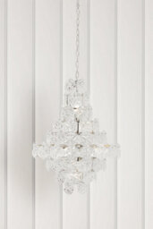 Orsina Classical Silver Leaf Chandelier, 12 Bulb Teardrop Glass Pendant Light, Vintage-Inspired Ceiling Light - thumbnail 2