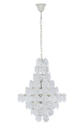 Orsina Classical Silver Leaf Chandelier, 12 Bulb Teardrop Glass Pendant Light, Vintage-Inspired Ceiling Light - thumbnail 4
