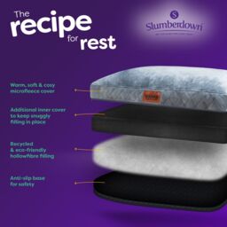Slumberdown Grey Fabric Dog Bed (W)80Cm (D)20Cm Large - thumbnail 8