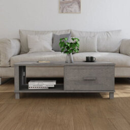 Berkfield Coffee Table Light Grey 100X55X35 Cm Solid Wood Pine - thumbnail 3