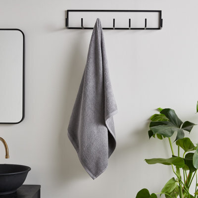 Catherine Lansfield Quick Dry Cotton 70X120 Cm Bath Towel Grey - image 1