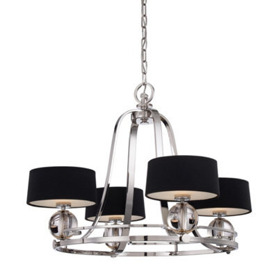 Luminosa Lighting Elstead Gotham Multi Arm Chandelier 4 Light Imperial Silver Finish, G9 - image 1
