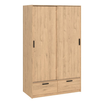 Furniture To Go Line Wardrobe With 2 Doors + 2 Drawers In Jackson Hickory Oak - image 1