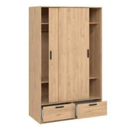 Furniture To Go Line Wardrobe With 2 Doors + 2 Drawers In Jackson Hickory Oak - thumbnail 5