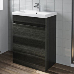 Affine 600mm Charcoal Grey Bathroom Vanity Unit Basin Soft Close Seat Toilet Wc Modern - thumbnail 5