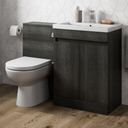 Affine 600mm Charcoal Grey Bathroom Vanity Unit Basin Soft Close Seat Toilet Wc Modern - thumbnail 1