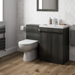 Affine 600mm Charcoal Grey Bathroom Vanity Unit Basin Soft Close Seat Toilet Wc Modern - thumbnail 2