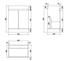 Affine 600mm Charcoal Grey Bathroom Vanity Unit Basin Soft Close Seat Toilet Wc Modern - thumbnail 8