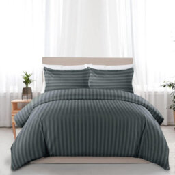 Aspire Homeware Charcoal Duvet Cover Complete Set, Reversible Modern Bedding Set, King (L)220Cm X (W)230Cm - thumbnail 5